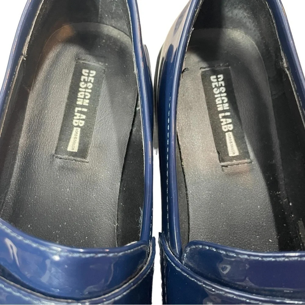 Lord & Taylor Design Lab Patent Navy Blue Loafers With Tassels Size 7B - Picture 6 of 9